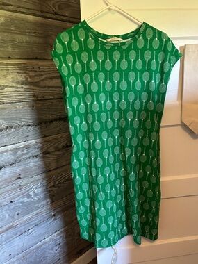 Boden Green Tennis Racket Print Shift Dress